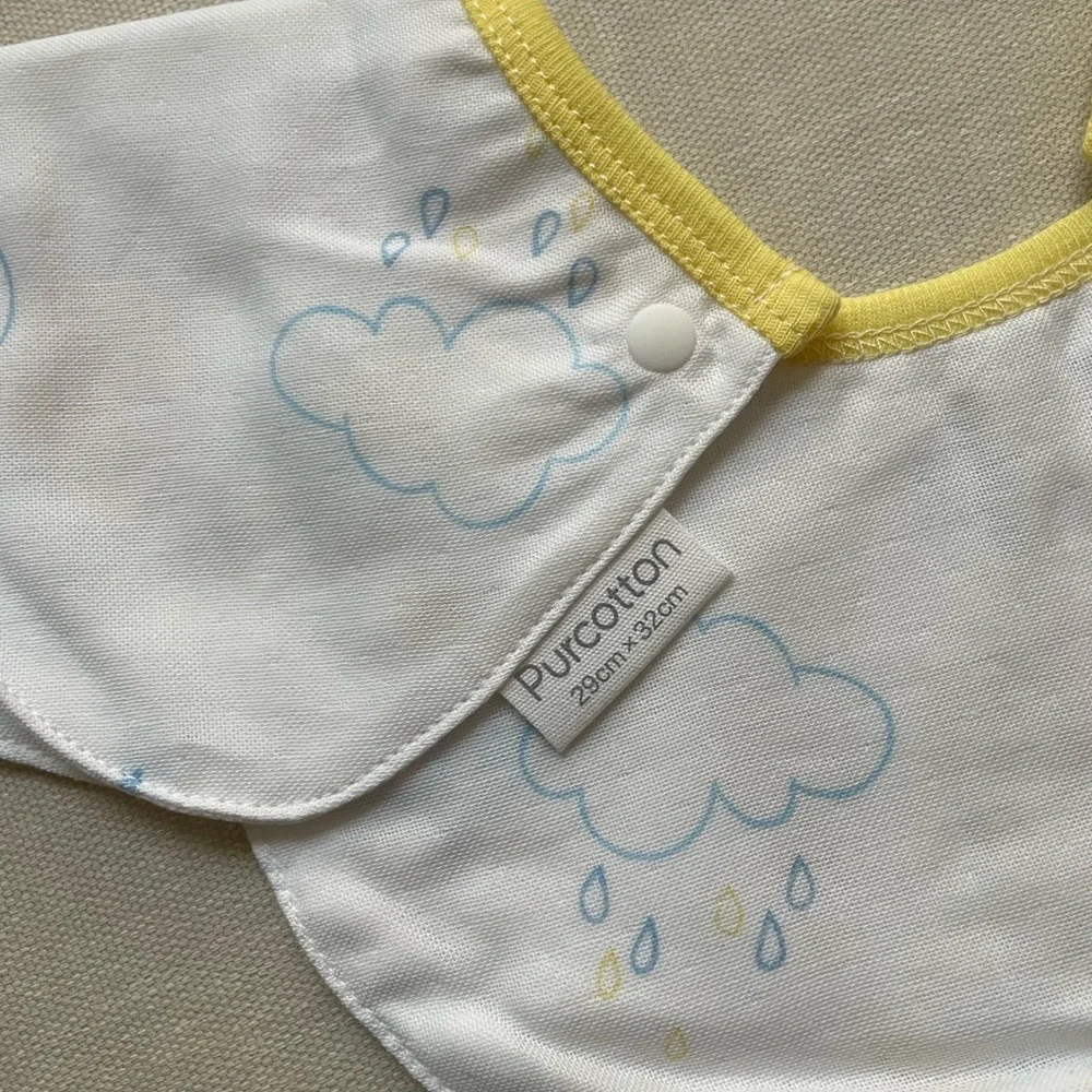 Baby Bib Set - Blue & Yellow Star and Balloon Design